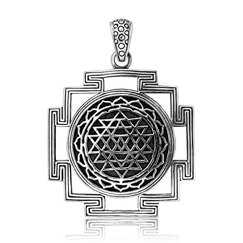 WithLoveSilver Sri Yantra Pendentif talisman géométrie sacrée en argent sterling 925