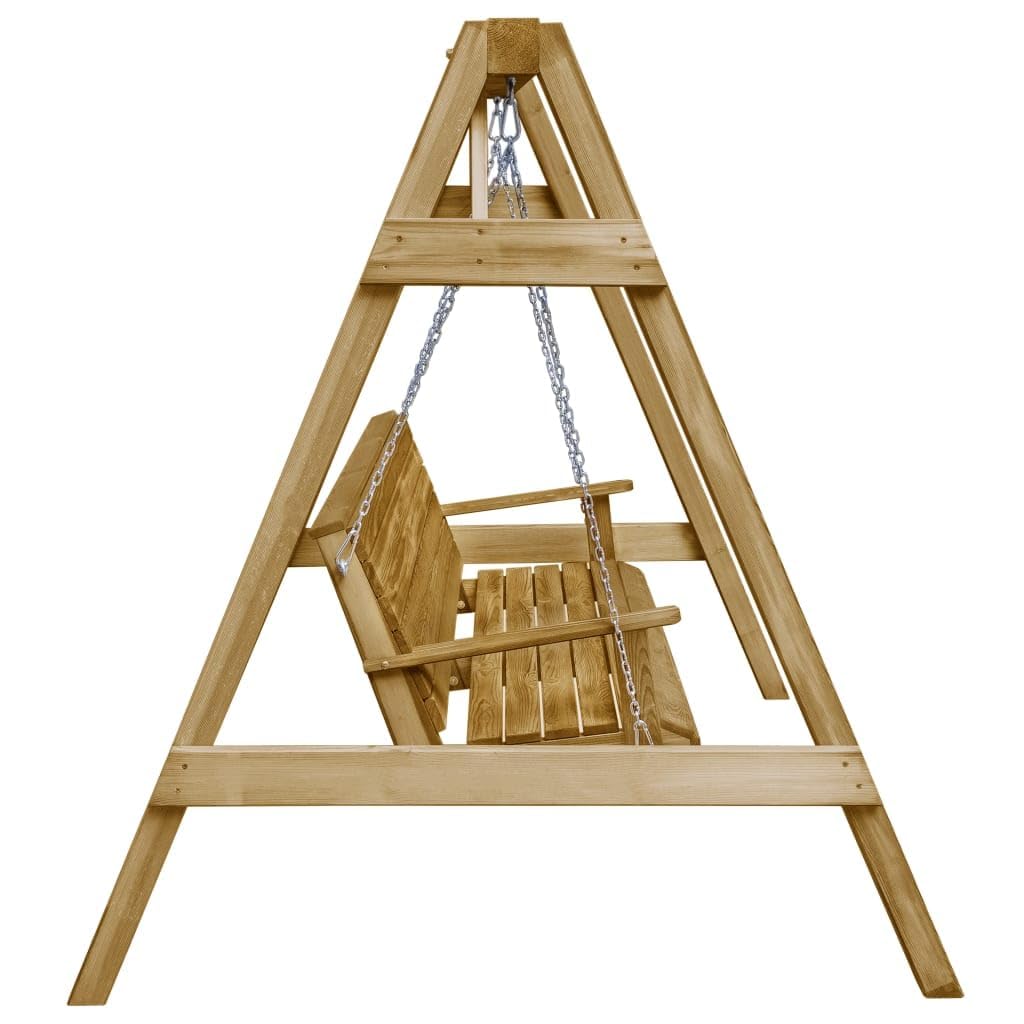 Willood Banco Columpio de Jardín Madera Pino 205x150x157 cm Asiento Balancín