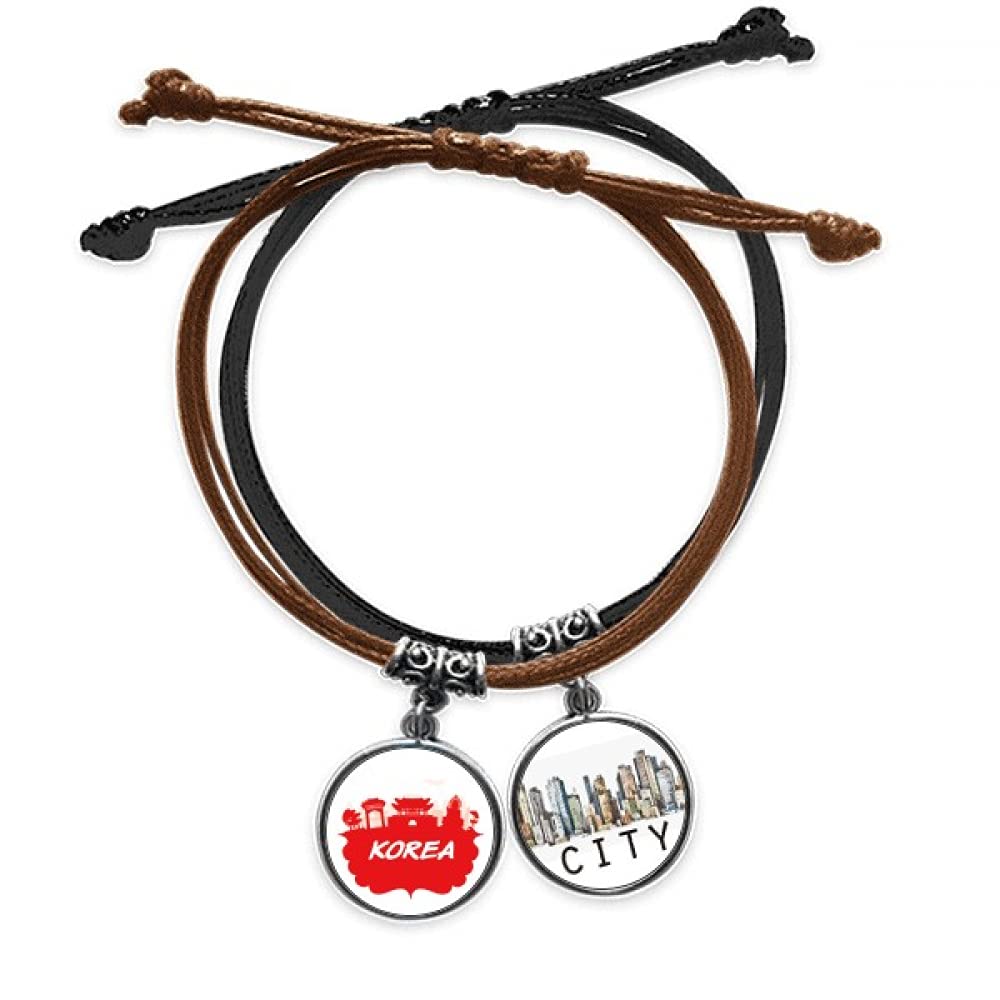 Bracelet corde rouge historique de Corée ajustable en cuir Sidi
