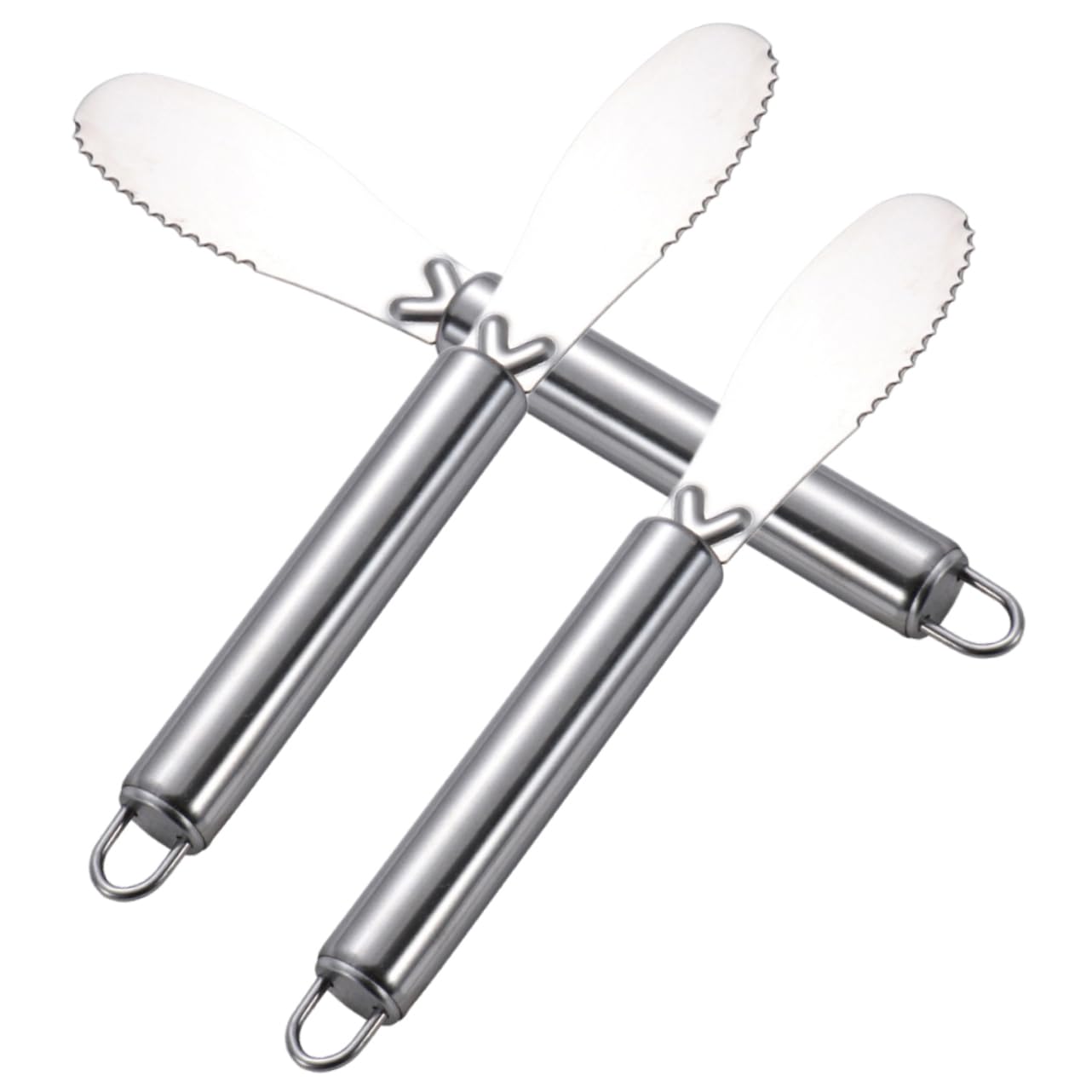 FUNOMOCYA 3pcs Stainless Butter Knife Set with Spreader Metal Sandwich Spreader Bread Cheese for Home