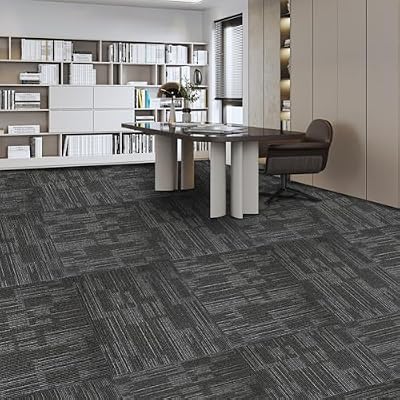 ALTRUISTIC Heavy Duty Commercial Carpet Tiles 24" x 24", 18 Pcs/72 sq ft (FlexLok tabs Included),Non-Slip Soft Square Carpet Floor Tile for Office Bedroom Living Room Kitchen Garage Gym (Grey)