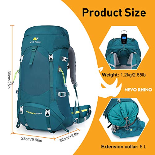 NEVO RHINO 50L/60L/80L Internal Frame Backpack,Ultralight waterproof Daypack for Hiking, Camping - Thumbnail 5