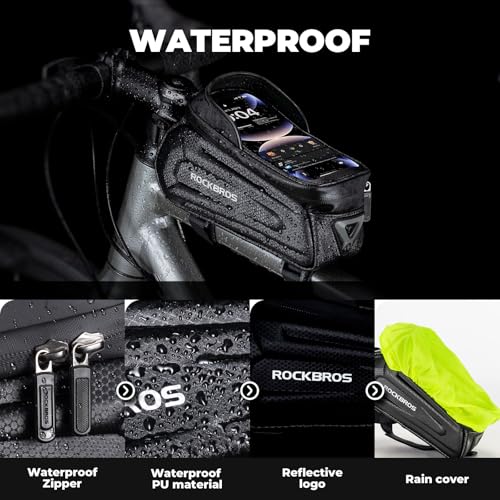 ROCKBROS Bike Phone Mount Frame Bag, Oversized EVA