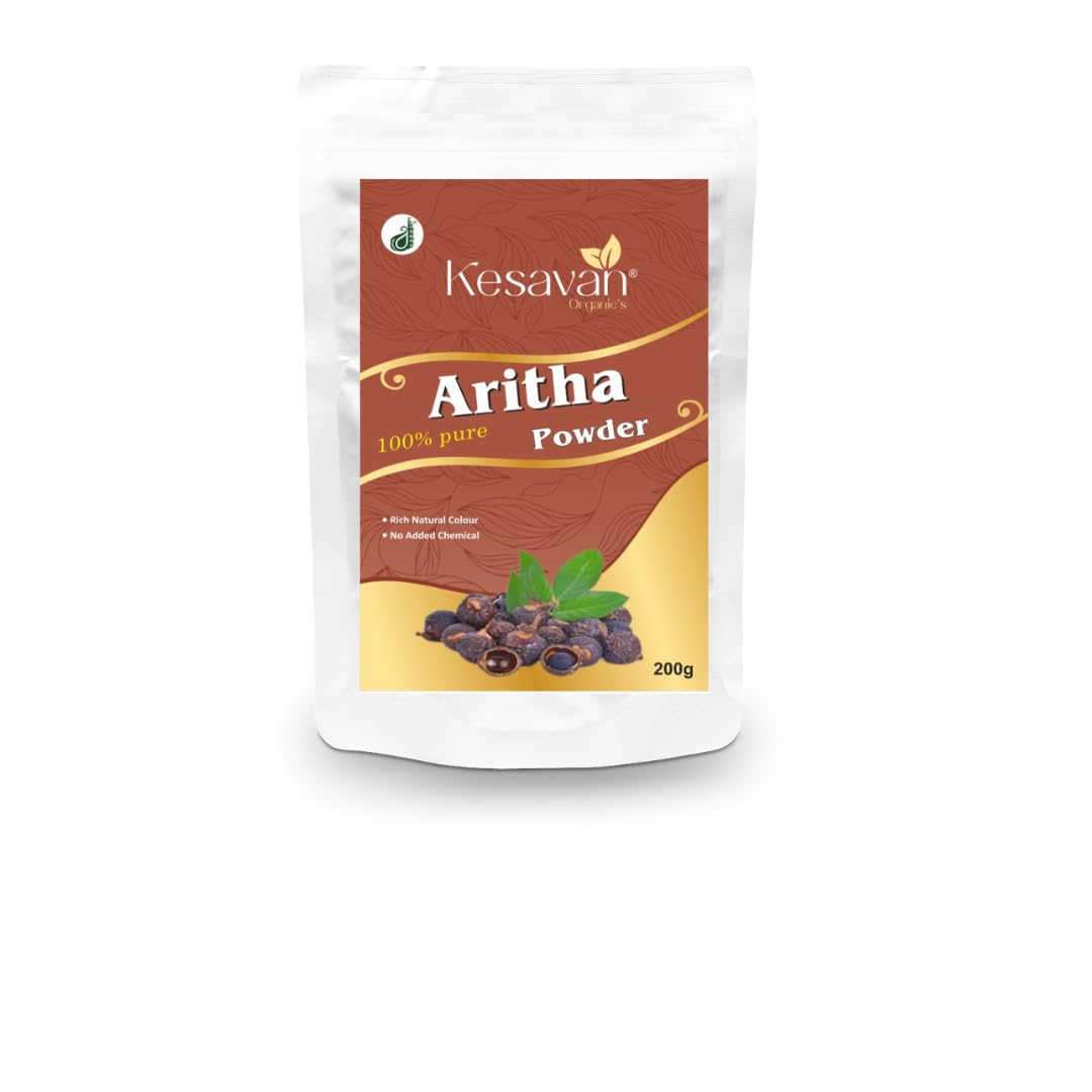 KESAVAN Natural Aritha Powder for Hair (Reetha/Soapnut Powder), Natural Organic Herbs, Hair Strengthening, Shine, Conditioning, 200gm, All, (1 count)-image-36