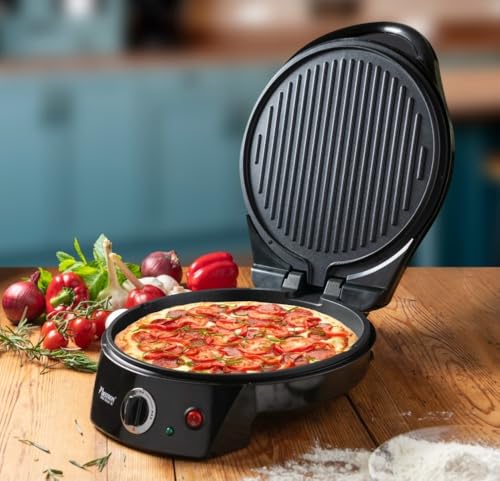 Miniatura 6 de Bestron Horno Grill Eléctrico Para Pizza, Viva Italia, Calor Superior E Inferior, Hasta 180 C, 1800 W, Color: Negro