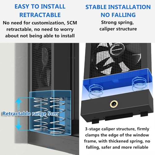 Ventilateur d'extraction rétractable pour fenêtre de chambre - 3