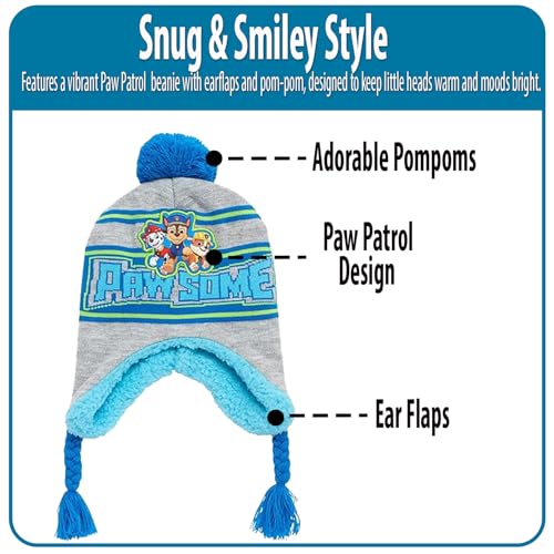 Image of Nickelodeon Boys' Paw Patrol Winter Hat Set - 3 Piece Beanie, Gloves or Mittens, and Scarf (2-7)