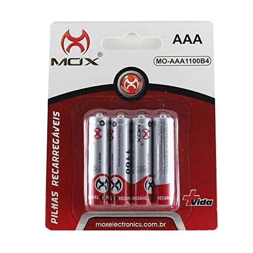 4 Pilhas Palito Recarregável Mox Aaa 1000mah Pilha Palito