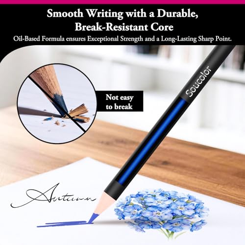 Image of Soucolor 72-Color Colored Pencils for Adult Coloring Books, Soft Core, Back to School Supplies, Smooth Coloring Pencils for Kids Sketching, Drawing, Blending, Shading, Arts & Crafts Supplies Gift