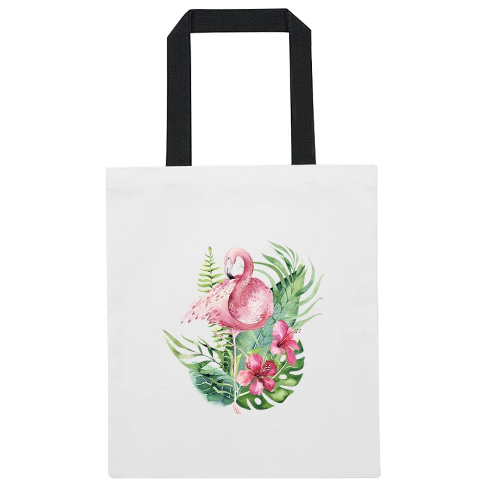 Flamingo Printed Canvas reusable grocery bags, Foldable Casual Travel HandBag, Shoulder Beach Tote Bags, Shopper bag eco friendly super strong washable Storage bags Shopping bag Canvas bag for Women