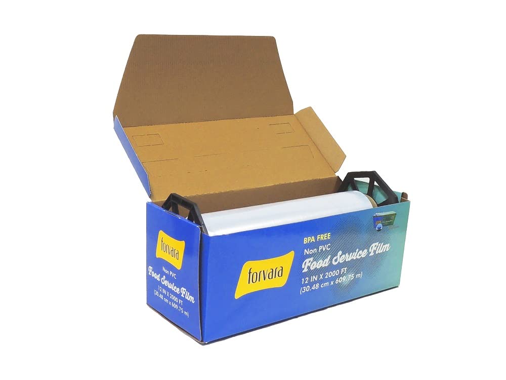 Película de servicio alimentario sin PVC, cartón reciclable resistente con almohadillas antideslizantes, cortador deslizante adjunto, sin BPA, sin cloro, apto para microondas e inodoro