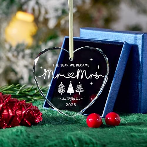 Image of Wedding Gifts for Couples 2026,First Christmas Married Ornament 2026