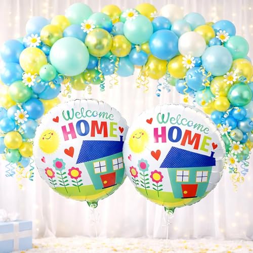 Image of Rozi Decoration Welcome Home Foil Balloons Set for Party Decoration, House Theme Round Balloons for Family Celebration, Homecoming Event, Surprise Decor and Special Occasion Setup Pack of 2 Pcs