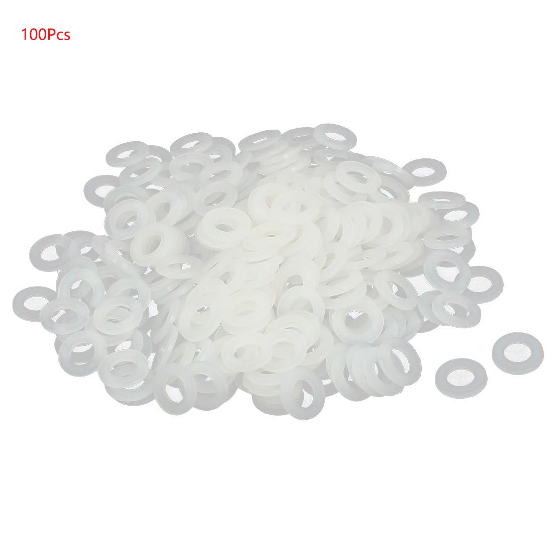 TOP-VIGOR 100Pcs White Nylon Flat Washers - Image 3