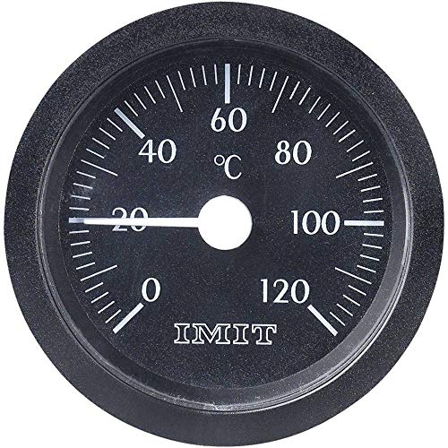 IMIT 100847 Thermomètre à capillaire à encastrer (grand modèle), noir
