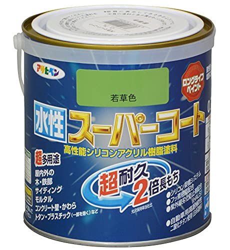 アサヒペン ペンキ 水性スーパーコート 水性多用途 若草色 0.7L