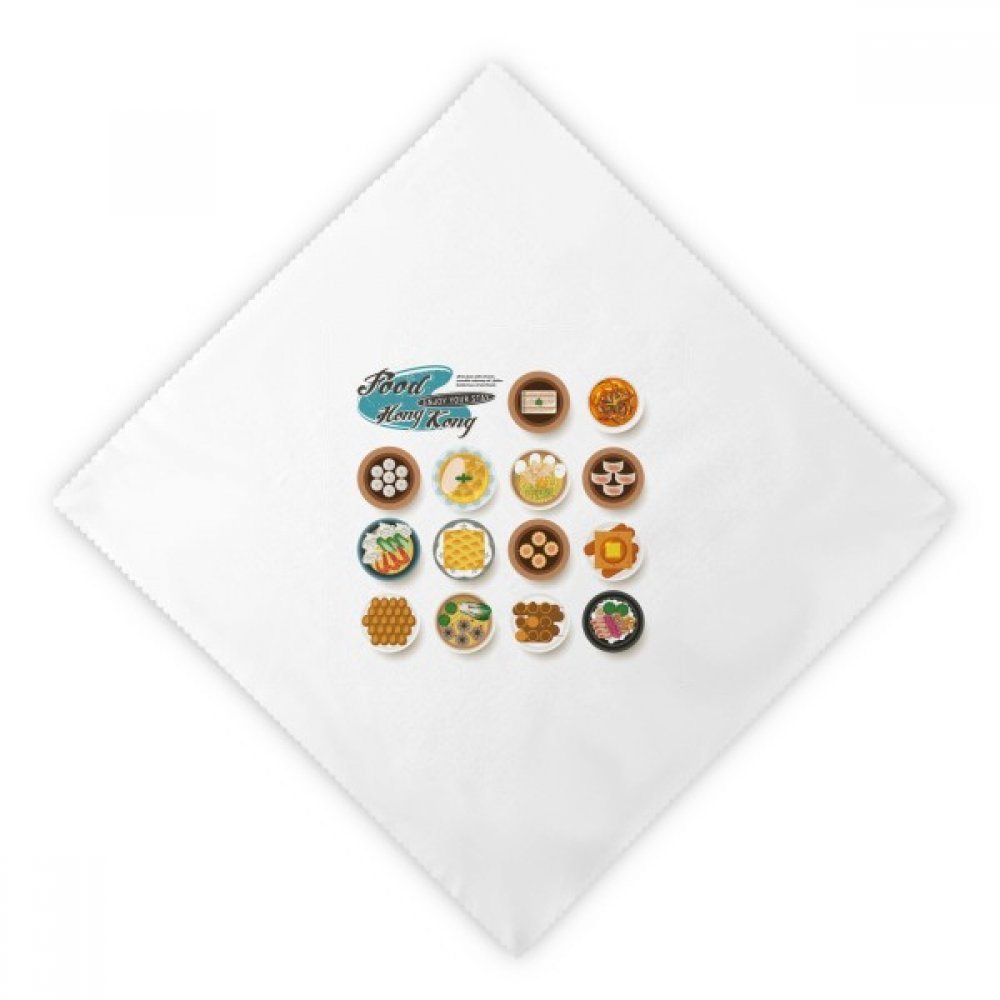 Serviettes en tissu réutilisables motif Hong Kong Foodie, lot de 2 essuie-repas blancs 47x47 cm