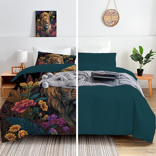 Parure de couette lion 240x260 en microfibre de luxe imprimée - 5