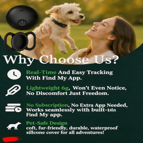 GPS Tracker for Dogs, Smart Collar with Real-Time Location - Pet Location Tracker with Holder, No Monthly Fee/No SIM Card, Works with iOS Find My【Apple MFi Certified】 , Ultra-Slim, IP68 Waterproof - Image 4