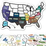RV State Sticker Travel Map - 11" x 17" - USA States Visited Decal - United States Non Magnet Road T