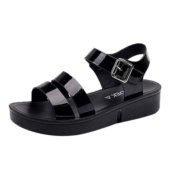 black sandals with buckle