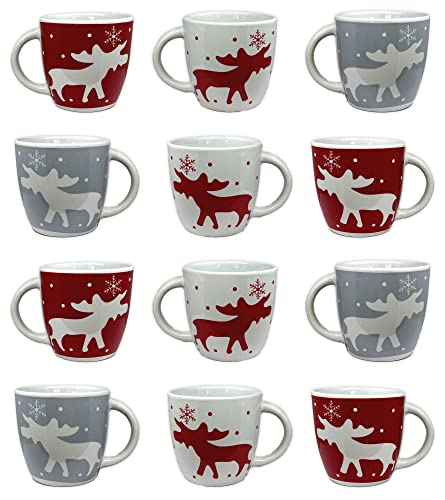 Glühweinbecher Kaffeebecher in bauchiger Form mit Elch und...