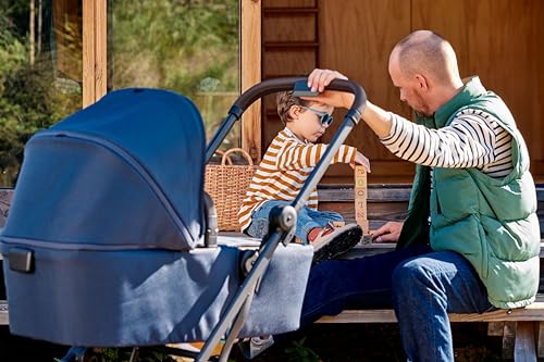 Joolz AER+ Carrycot for Newborn (0-6 Months) - One-Hand Foldable Cot - Breathable Mattress - Lightweight Stroller Bassinet for Baby (Up to 20lbs)- Extended Sunhood - Water-Repellent - Navy Blue - Thumbnail 5