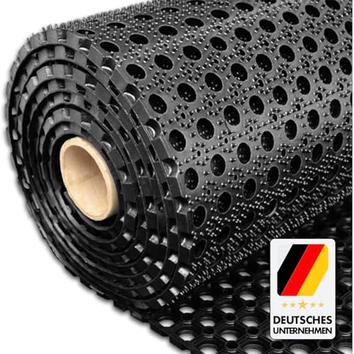 KARAT Ringgummimatte - Türvorleger, Schmutzfangmatte - Fußmatte aus Gummi - Schmutzfangmatte, Fußabtreter, Wabenmatte, Gummimatte, Drainagematte Octodoor (60 x 80 cm)