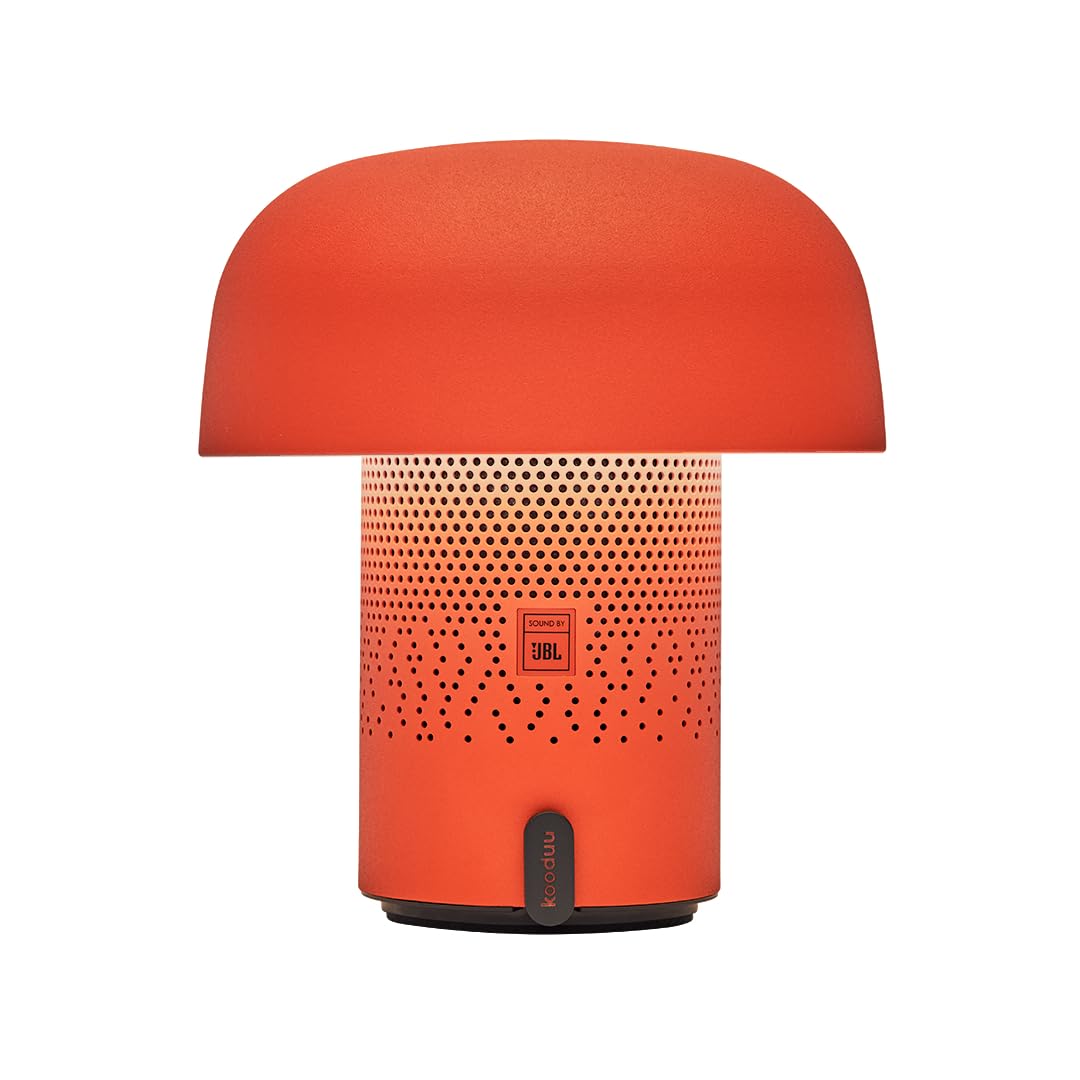 Kooduu Sensa Play Lampada da tavolo dimmerabile con altoparlante Bluetooth, arancione, musica wireless e illuminazione