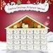 Christmas Wooden Advent Calendar with 24 Storage Drawers and LED Xmas Countdown Calendar Decoration Reusable Advent Calendar DIY for Adults Kids Gifts Holiday Decoration(A)