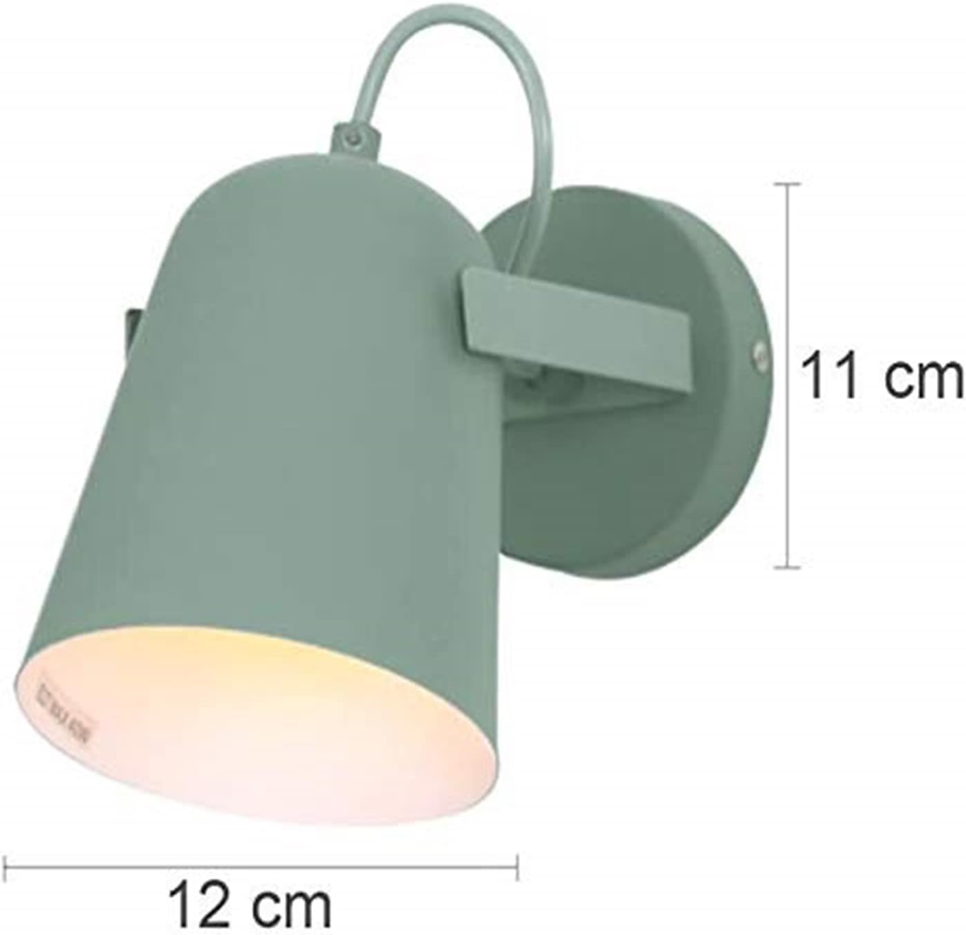 Kiven Plug-in Green Macaron Wall Sconce Lamps Lighting Fixture with in-line Button Switch Cord(6 FT) Timing Wall Sconce Adjustable Lamp Body for Decro Bedroom Restaurant