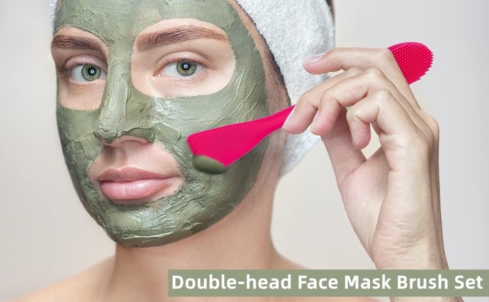 Giffy Double-Ended Silicone Face Mud Mask Applicator Brush Spatula for Cream Lotion Moisturizer, Cosmetic Beauty Tool Saloon Home Parlours for Men and Women Use 3