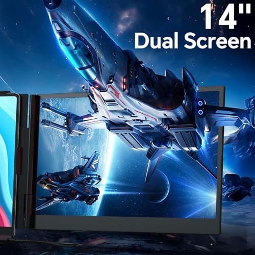 Image of 14 inch Laptop Screen Extender, Ultra-Thin 0.17 inch FHD 1080P IPS Portable Monitor for Laptop, Dual Monitor Extender, Plug & Play, Work with Windows /Mac /Chrome, Fits 13 inch-17.3 inch Laptops