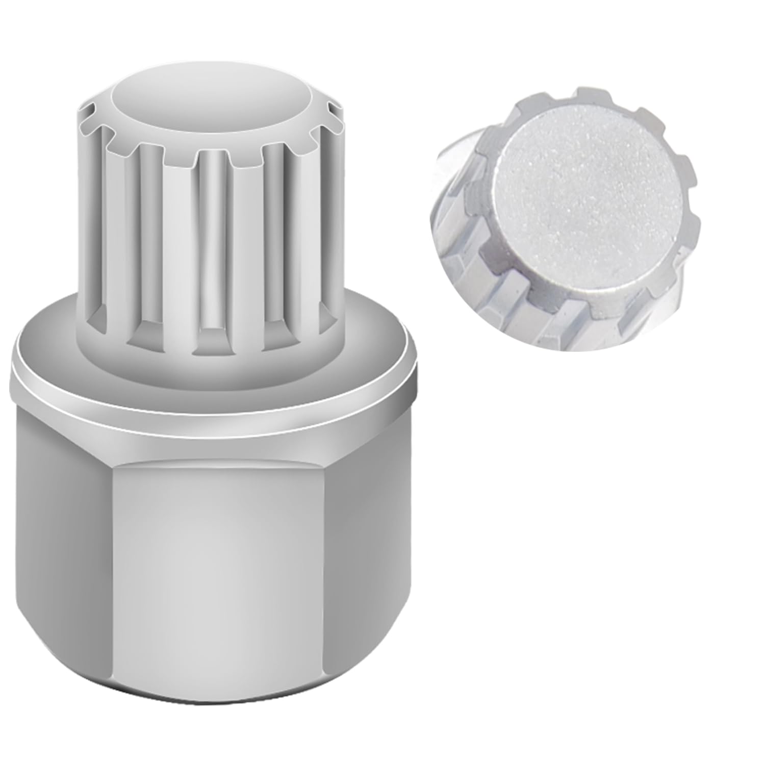 Jeuclel White 15/11Pt Wheel Locking Nut Key Compatible With Bmw, Wheel Lock Nut Socket Adapter, Wheel Anti-Theft Lug Nut Removal Tool, Anti-Theft Screw Remover