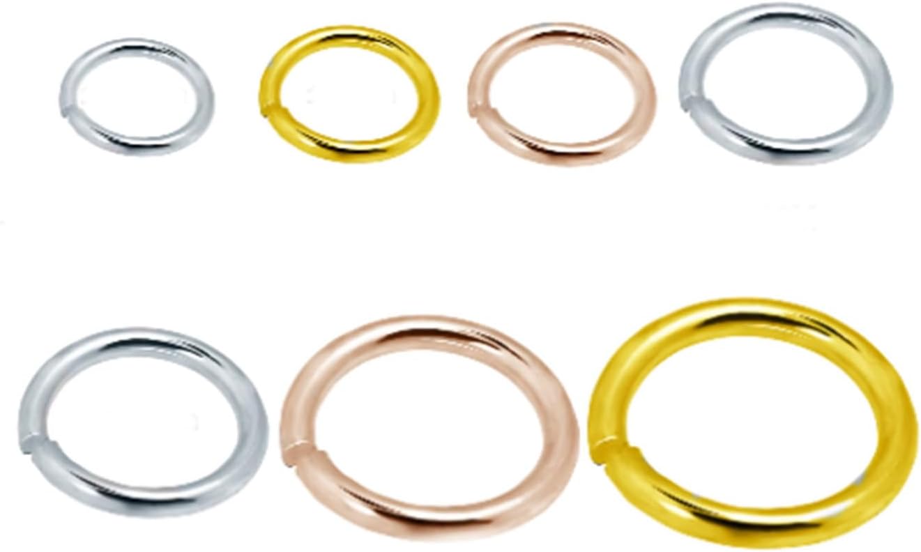 Gold Jump Ring Solid 14K Yellow DIY Jewelry and Repair (7.0 mm 0.9mm No20, Yellow)
