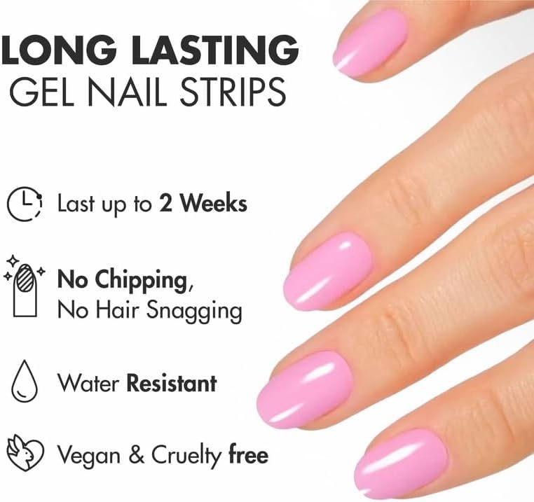 MOYOU LONDON Semi Cured Gel Nail Strips - 20 Pcs. Nail Wraps for Salon-Quality Manicure - Works with Any UV Nail Lamp - Easy to Apply, Trim, & Remove Gel Nail Stickers - Image 3