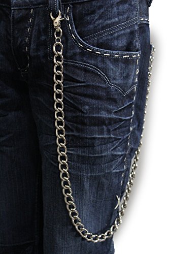 Men Fashion Wallet Chain Big Links Silver Color Metal Extra Long Classic Jewelry Accessory Punk Rock2