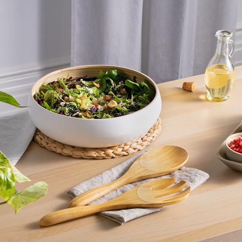 Dehaus® Large Premium Bamboo Salad Tongs - Eco Friendly Wooden Serving Spoons - Salad Serving Utensils - Salad Tosser Forks - Giant Wood Salad Servers - 12 inch Salad Hands - Image 5