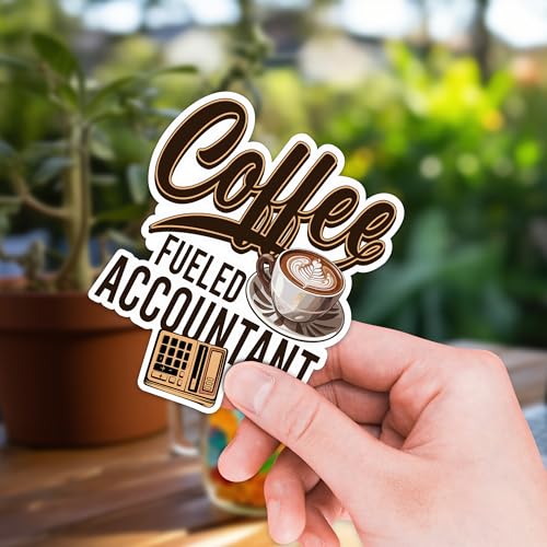 Image of Accountant Sticker 8 Pcs (Large Size) Vinyl Stickers Laptop Accounting Waterproof Decal for Car Bumper Water Bottle Notebook Window Birthday Decorations - Size 4 Inches
