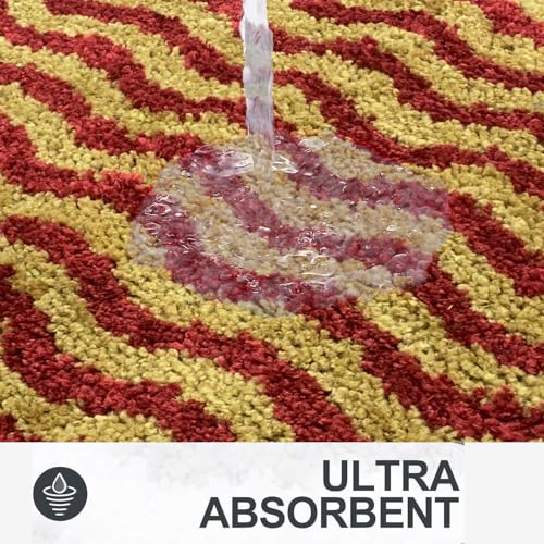 Image of Luxe Home Berlin Bath Mat Super Soft Microfiber 2200 GSM Bathroom Mats Water Soak Anti-Skid Door Mats for Home Combo, Bedroom, Floor Mat 38x58 cm (Cherry) Pack of 2