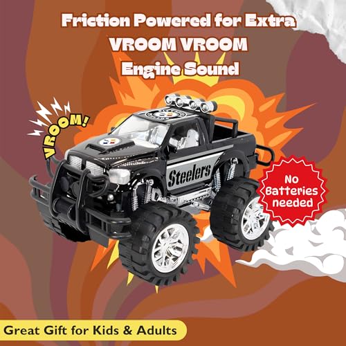 Pittsburgh Steelers Monster Truck by Game Day Outfitters | Push and Go, Friction Powered | Officially Licensed Logo Toy Truck 1:18 Scale Truck | For NFL Fans, Boys, Kids by Mojo Licensing - Used condition - Image 6