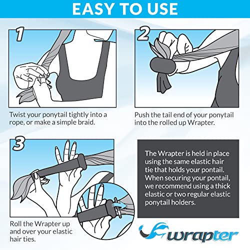 Wrapter Sports & Motorcycle Ponytail Wrap (Black) #TOP4