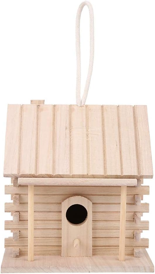 Delaman Birdhouse, Colgando Nidos de pájaros de Madera Nidal de la casa Accesorios de Birdhouse para Loros Mascotas Artesanía