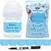 Stretchy Bear Reusable Baby Bottle Labels for Daycare, 6 Pcs (Blue) | 9 Color Options