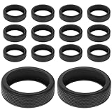 Veemoon Fundas de Silicona Antideslizantes para Ruedas de Equipaje, Protección contra Rayones, Silenciosas, Color Negro, 14 Piezas, para Maletas de Viaje Pequeñas y Medianas