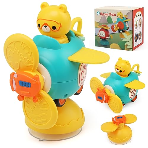 LEADSTAR Juguetes Montessori Bebe 6-12 Meses,Juguetes Spinner Bebe Ventosa con Ventosa La Trona,Juguetes Baño Bebe 1 2 3 años,Juguetes Sensoriales Niña Niño Niños Regalo Cumpleaños Navidad (B)