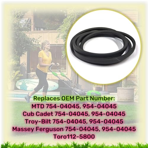 954-04045 754-04045 Lawn Mower Deck Drive Belt for MTD/Cub Cadet/Troy-Bilt 42\" Cut Decks LT1040 LT1042 RZT17 RZT42 LX426 LX423 LX425 RZT-42 Toro 112-5800 (1/2\'\' X 109\") - Thumbnail 7