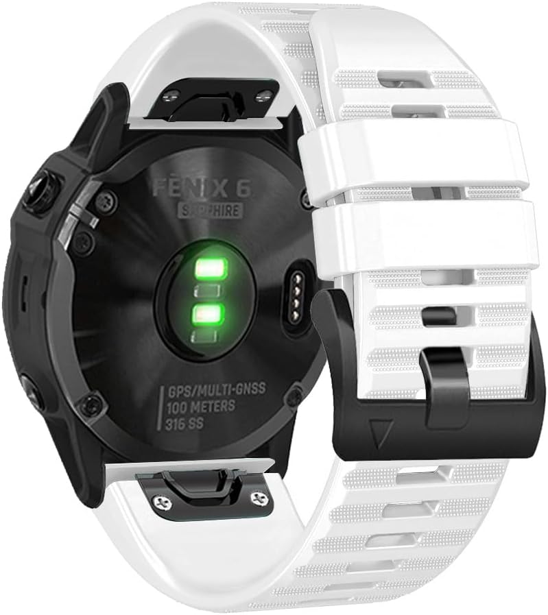 Watch Band for Garmin Fenix 6/Fenix 7/Fenix 8 (47mm)/Fenix 5/Fenix E (47MM), 22mm Silicone Watch Bands Quick Fit Strap for Garmin Smartwatch