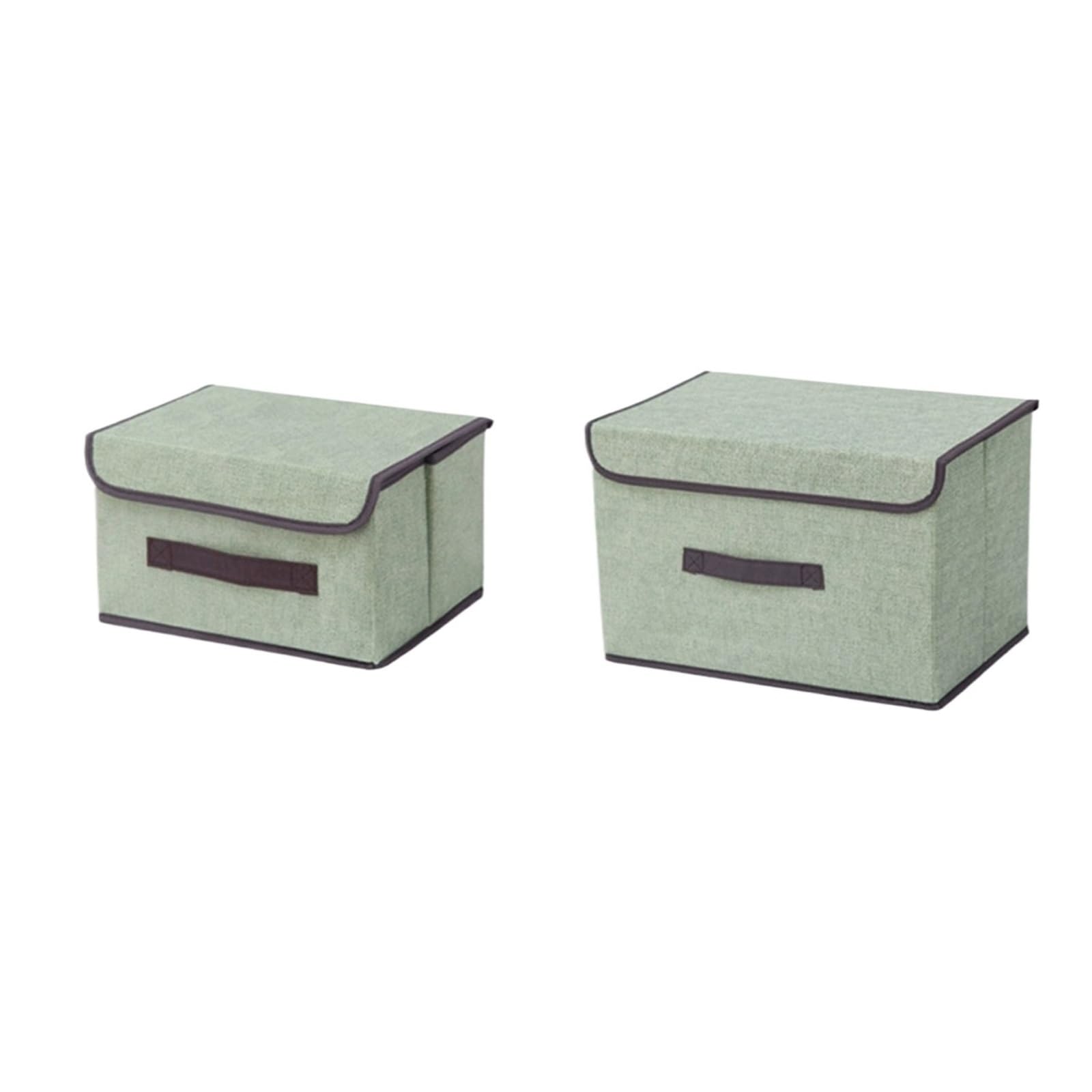 ZHSOAO 2pcs Non-woven Clothing Storage Box S M Size Organization Sundries Organizer Underwear Multi-function Foldable for Clothing Bedding Blankets(Color 2)