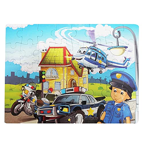 Image of MUREN Police Jigsaw Puzzle Game for Kids- Age of 5-12 Years Old- Educational and Fun Children Game-Child Learning & Creativity Game Fun Child Play (40 Pieces-Multicolor)